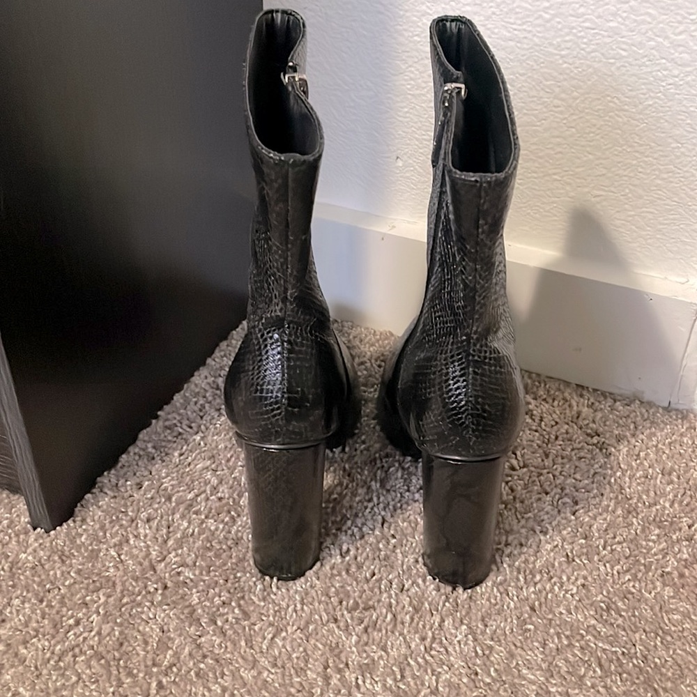 Cape Robbin Faux Snakeskin Heeled Boots - Picture 4 of 7